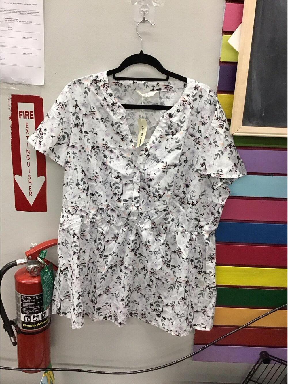 Agnes orinda womens silky peplum blouse 2X new from JCPenney
